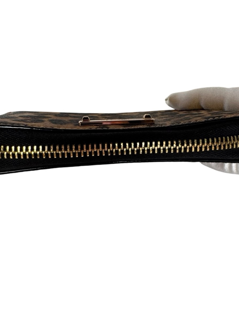 Stella & Dot Leopard Print Wristlet - Brown/Black - Picture 7 of 10